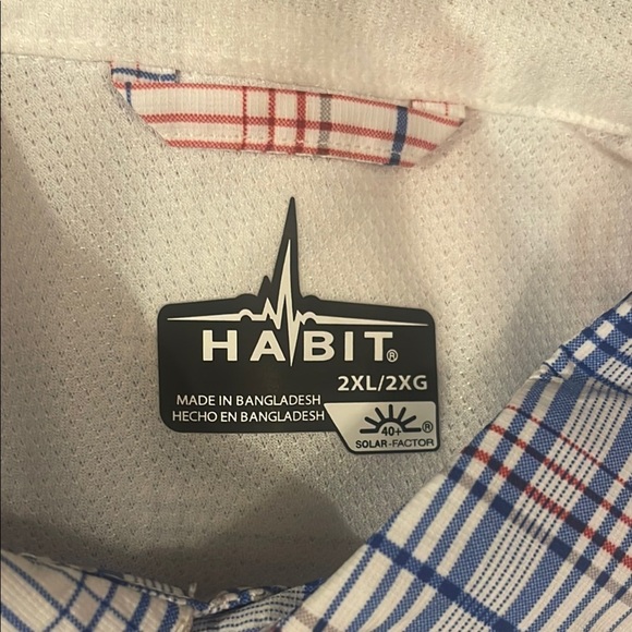Habit Blue and Red Casual Button Down Shirt Lightweight - Picture 3 of 4